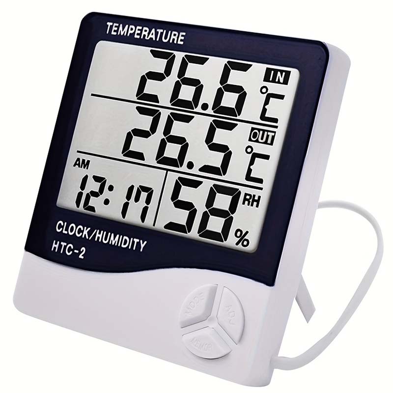 Weather Station Indoor - LCD ดิจิตอลเครื่องวัดอุณหภูมิเครื่องวัดความชื้นในร่มห้องอิเล็กทรอนิกส์อุณหภูมิความชื้นเซนเซอร์วัดสถานีอากาศสําหรับ Home