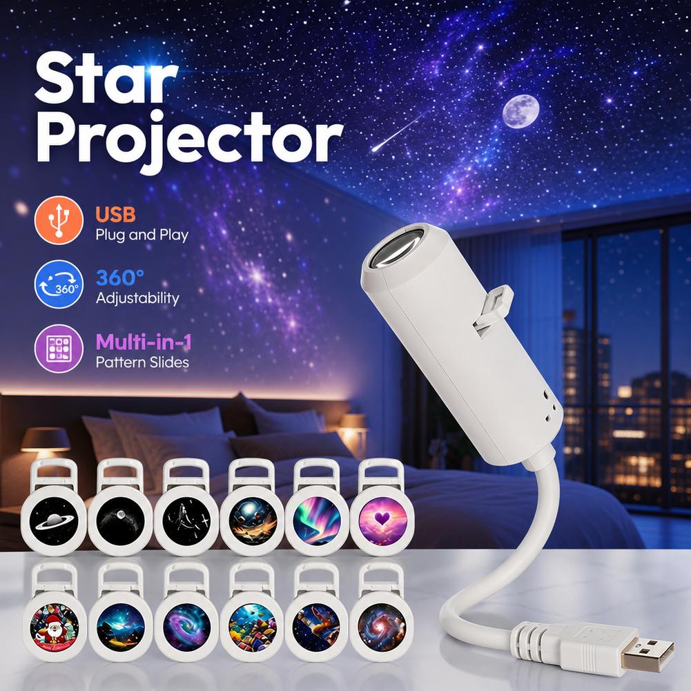 Planetarium Projector Home - โปรเจคเตอร์แสงดาว USB แบบมัลติฟังก์ชัน รุ่นใหม่ ฉายแสงดวงดาว ท้องฟ้าเต็มดาว