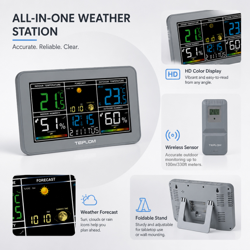 TEPLOM สถานีตรวจอากาศดิจิทัลอเ - Weather Station Indoor บทวิจารณ์และราคา