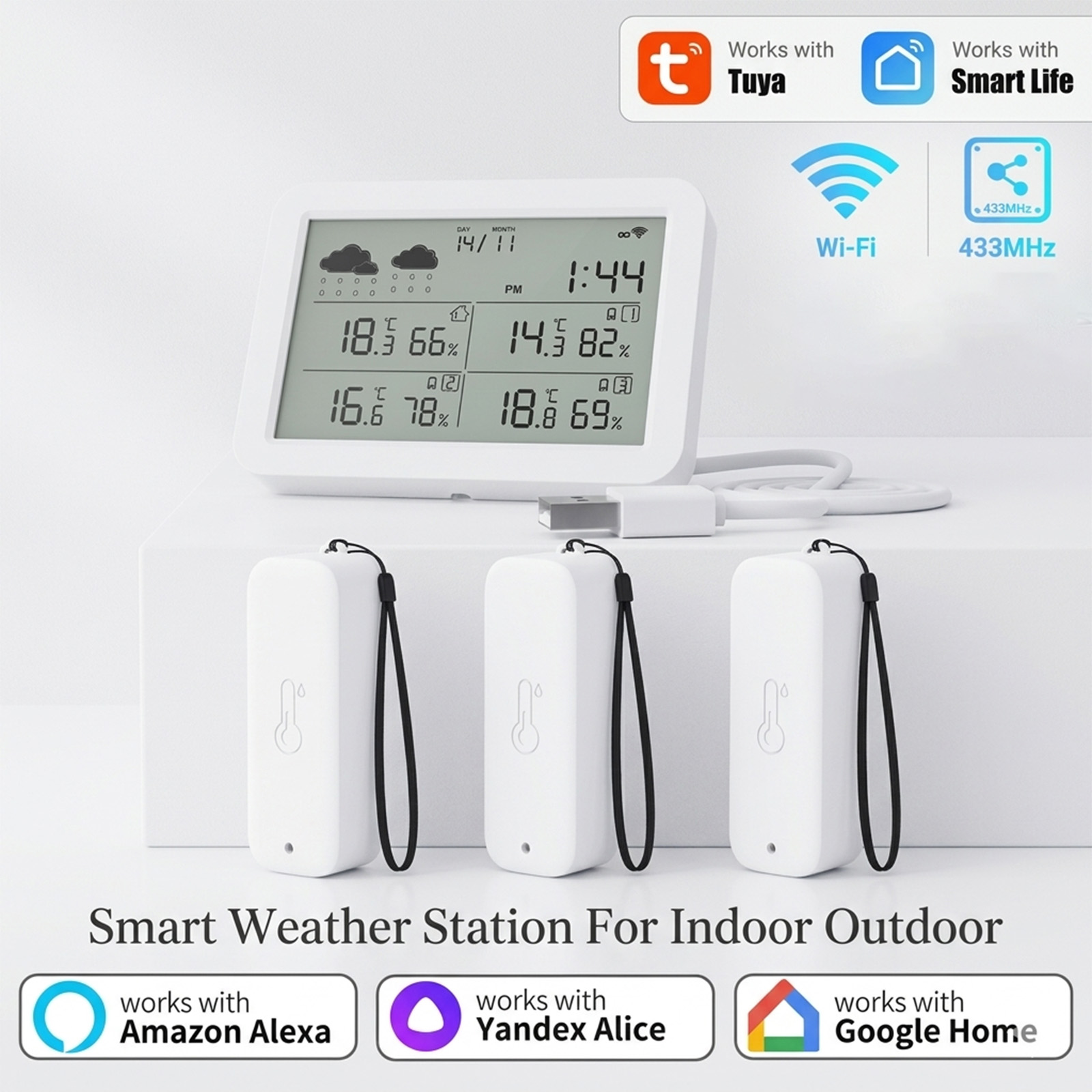 สถานีตรวจอากาศ Tuya WiFi+RF433 - Weather Station Indoor บทวิจารณ์และราคา